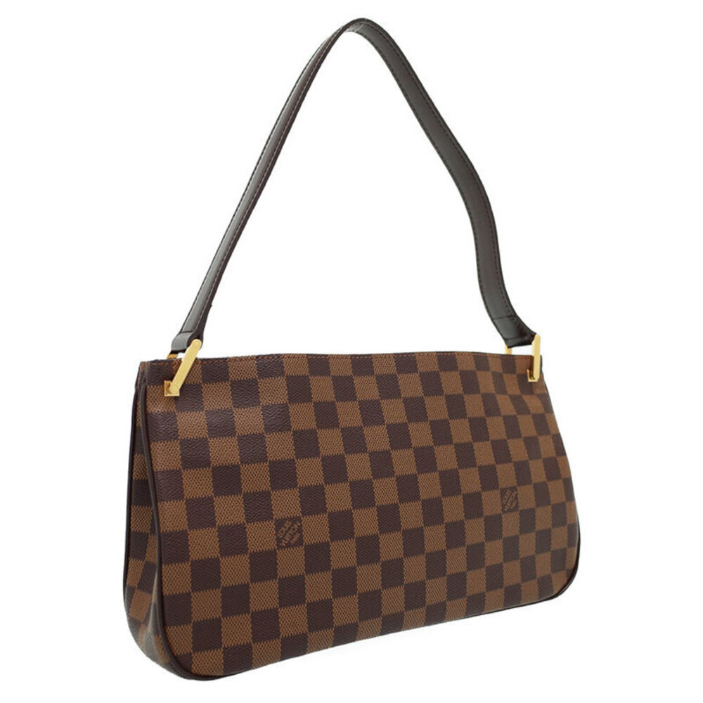 Louis Vuitton Brown Shoulder Ebene Canvas Bag Damier Aubagne